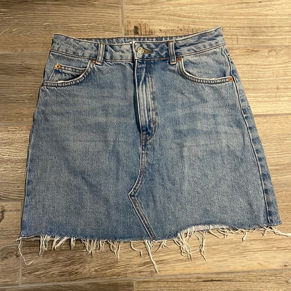 Topshop High Rise Jean Skirt